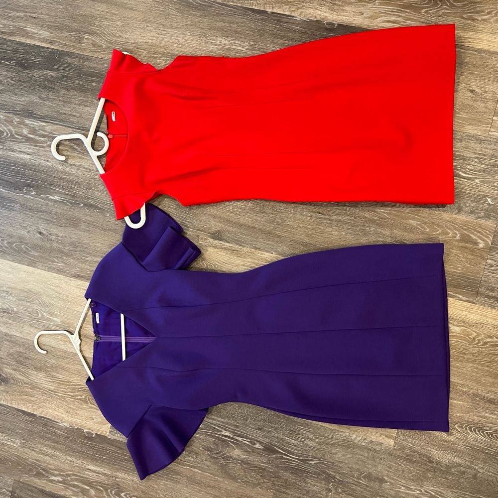 Elie Tahari Red and Purple Mini Dresses